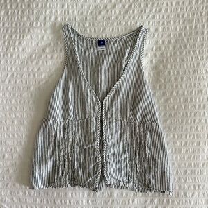 Old Navy Navy and White Striped Tank Top